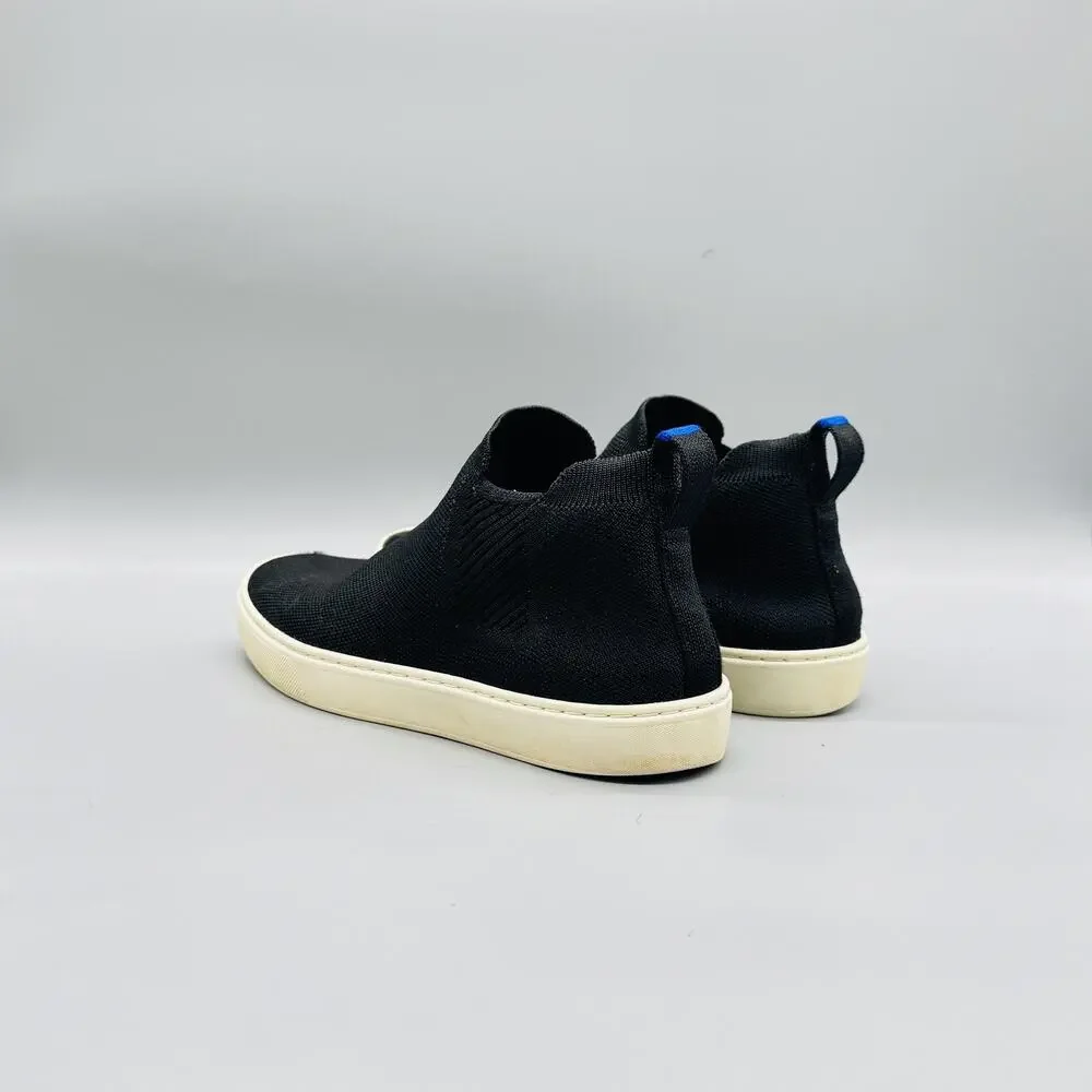 Rothy's Shoes Womens 8 Black Knit Chelsea Ankle Bootie Slip On Casual Comfort